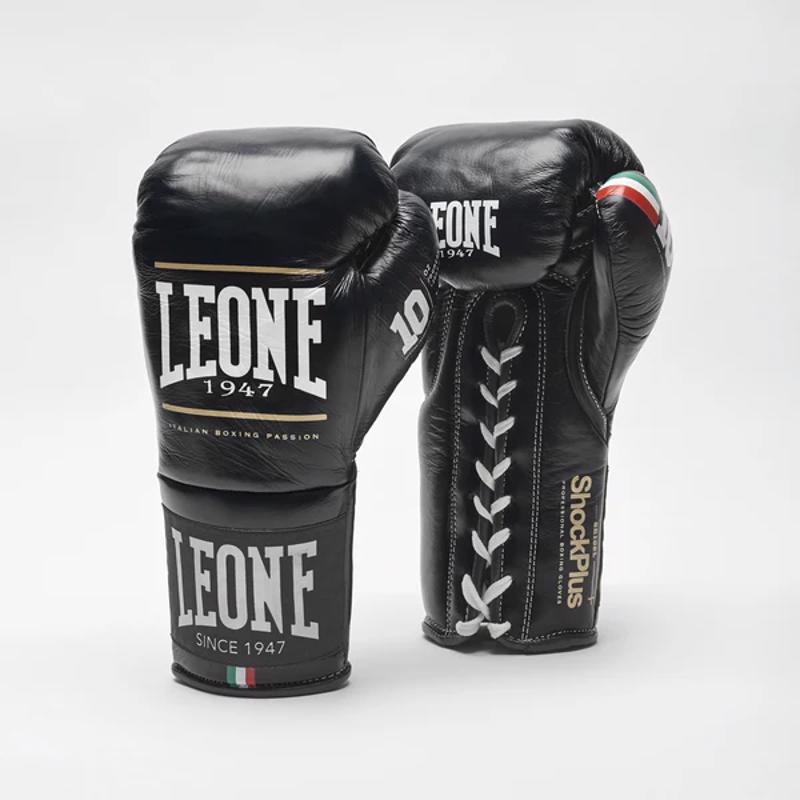 Leone Laces SHOCK PLUS BOXING GLOVES-Black