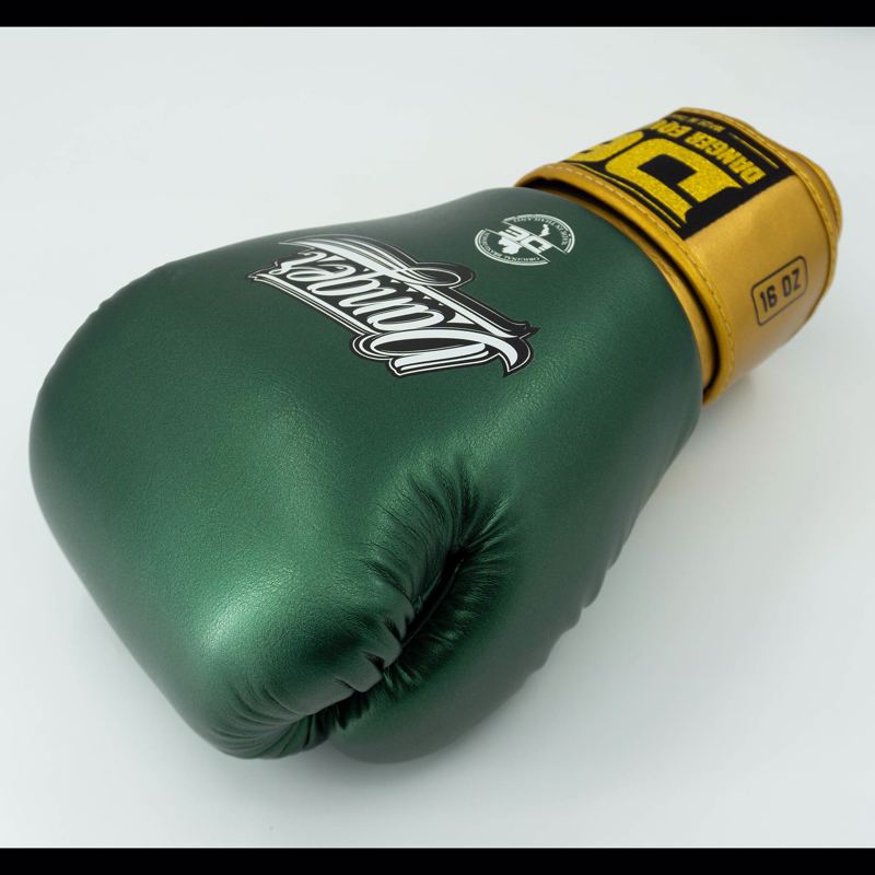 Danger Classic Muay Thai Gloves-green/gold