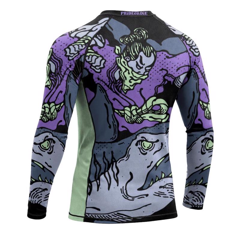 PRIDE OR DIE dangerous water 2 L/S RASHGUARD - BLACk