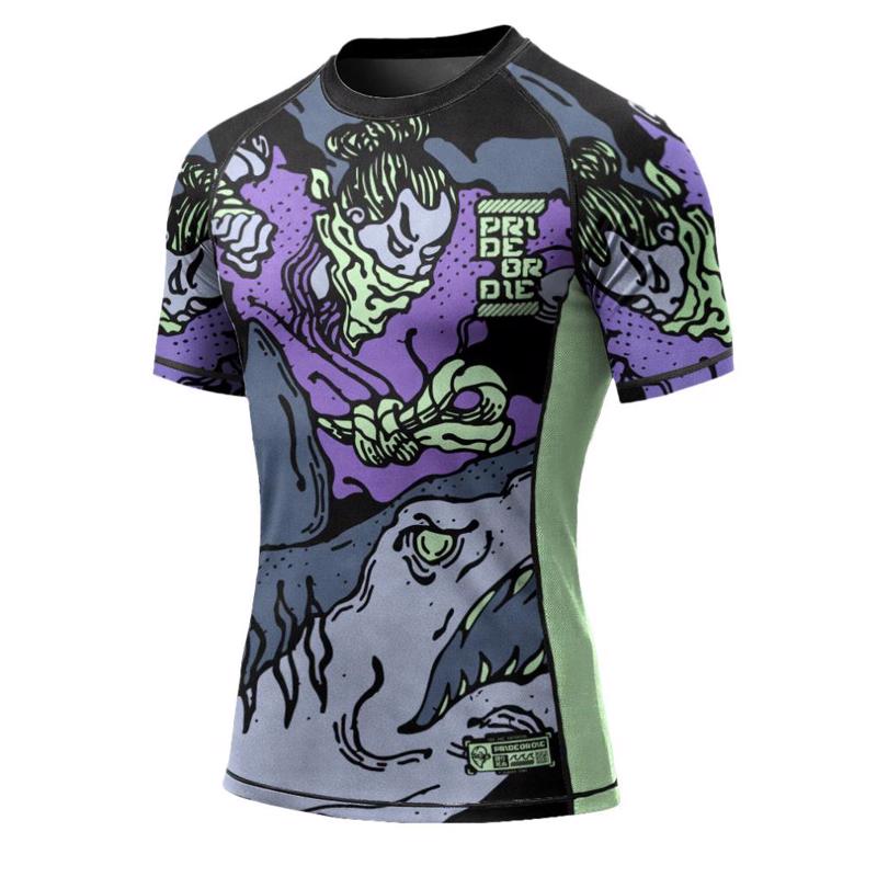 PRIDE OR DIE dangerous water 2 RASHGUARD - BLACk