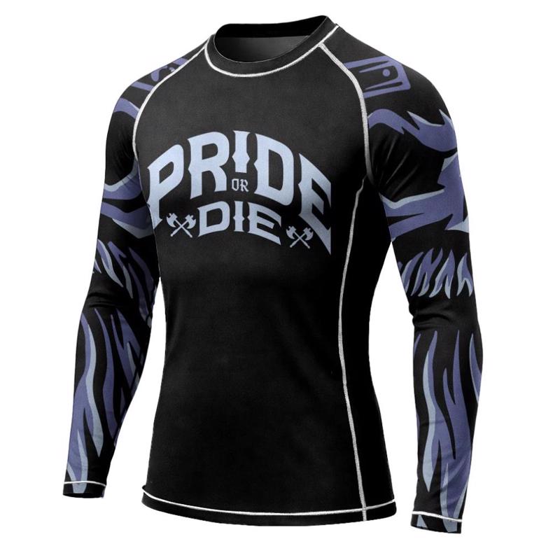PRIDE OR DIE  brotherhood 2 L/S RASHGUARD - BLACk