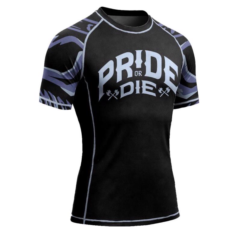 PRIDE OR DIE brotherhood v2 RASHGUARD - BLACk