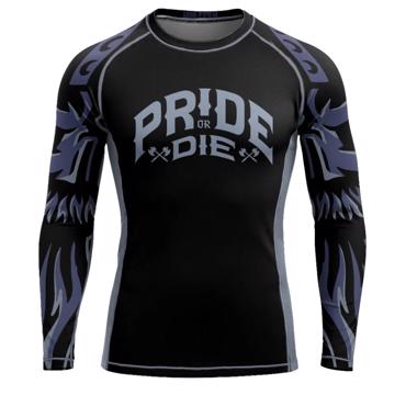 PRIDE OR DIE  brotherhood 2 L/S RASHGUARD - BLACk