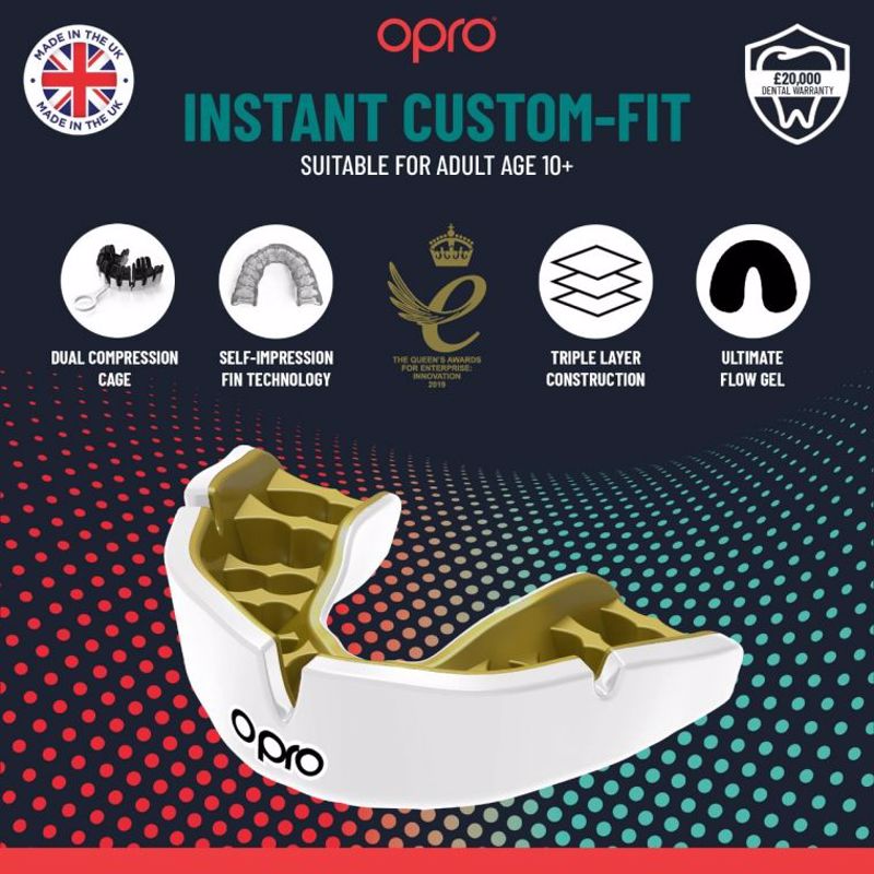 Opro Custom Fit instant GEN2 mouthguard ENILIKON- dark blue / gold