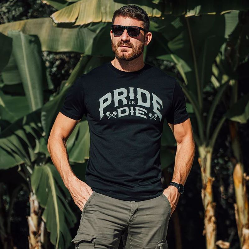 PRiDEorDiE brotherhood v2 T-Shirt -black