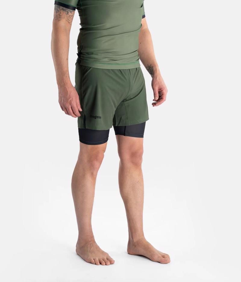 PROGRESS Hybrid academy grappling shorts - khaki