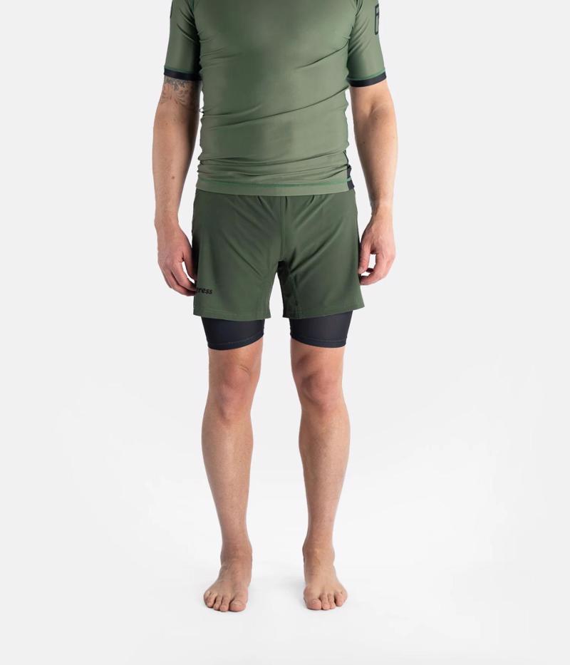 PROGRESS Hybrid academy grappling shorts - khaki