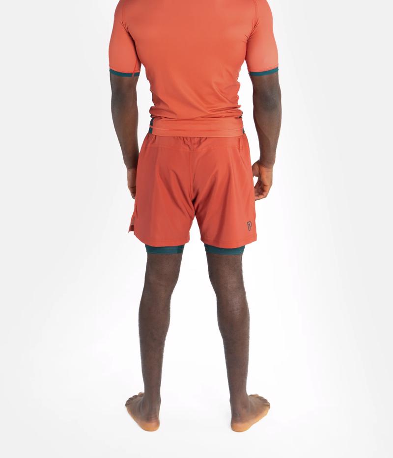 PROGRESS Hybrid academy grappling shorts - peach sunset