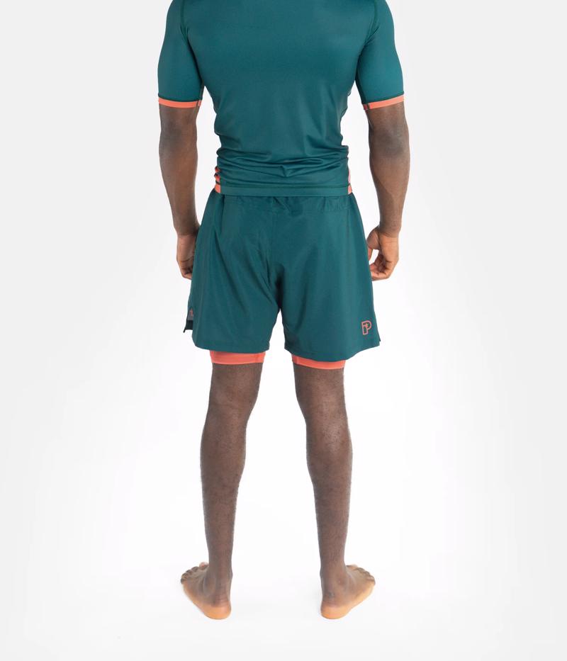PROGRESS Hybrid academy grappling shorts - deep forrest green