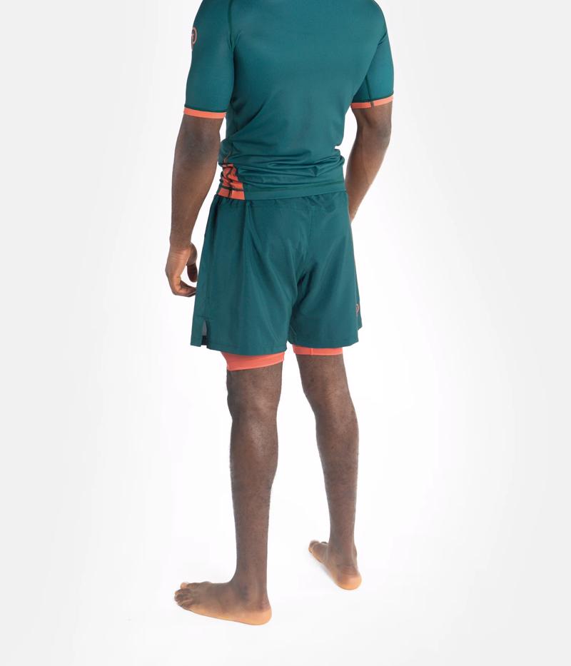 PROGRESS Hybrid academy grappling shorts - deep forrest green