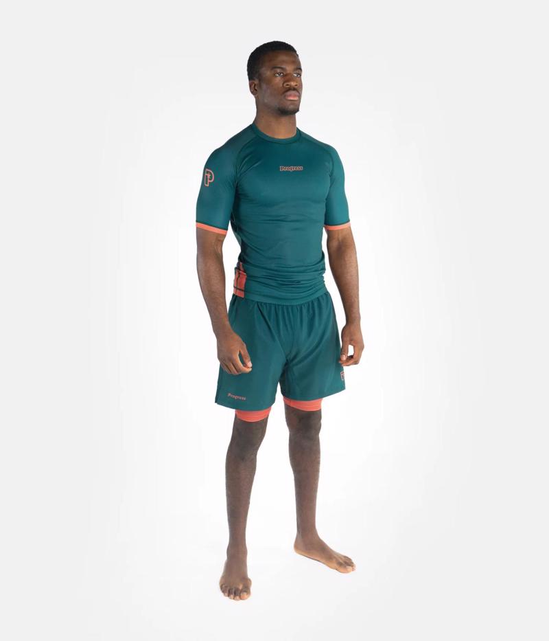 PROGRESS academy rashguard - deep forrest green
