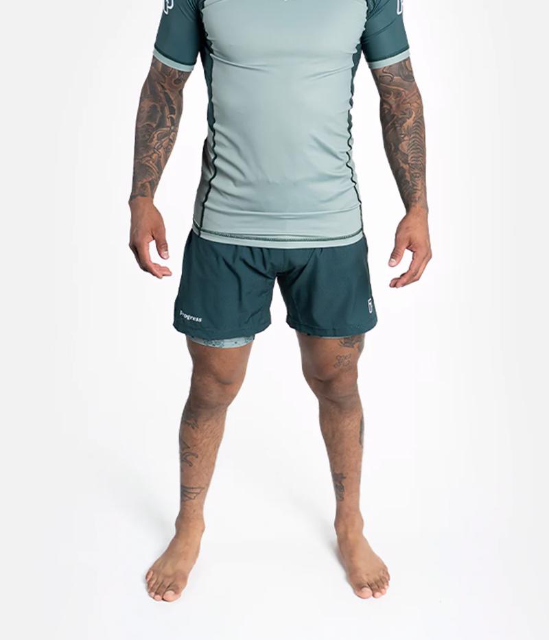 PROGRESS Hybrid calavera grappling shorts - green