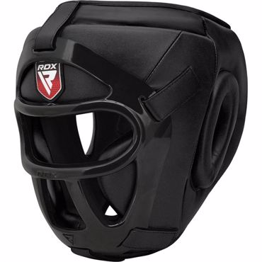 Fox-Fight Protection de tête avec Grille métallique pour la Protection du  Visage. Headguard en Cuir véritable avec Bouchon de tête MMA, Boxe