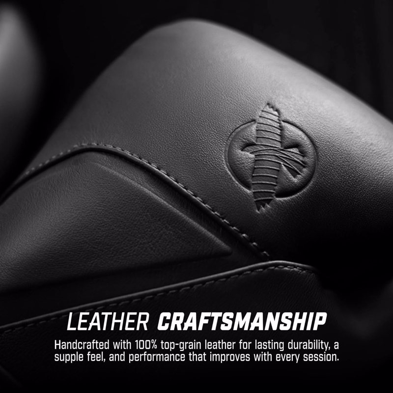 Hayabusa E1 Leather Boxing Gloves-onyx black