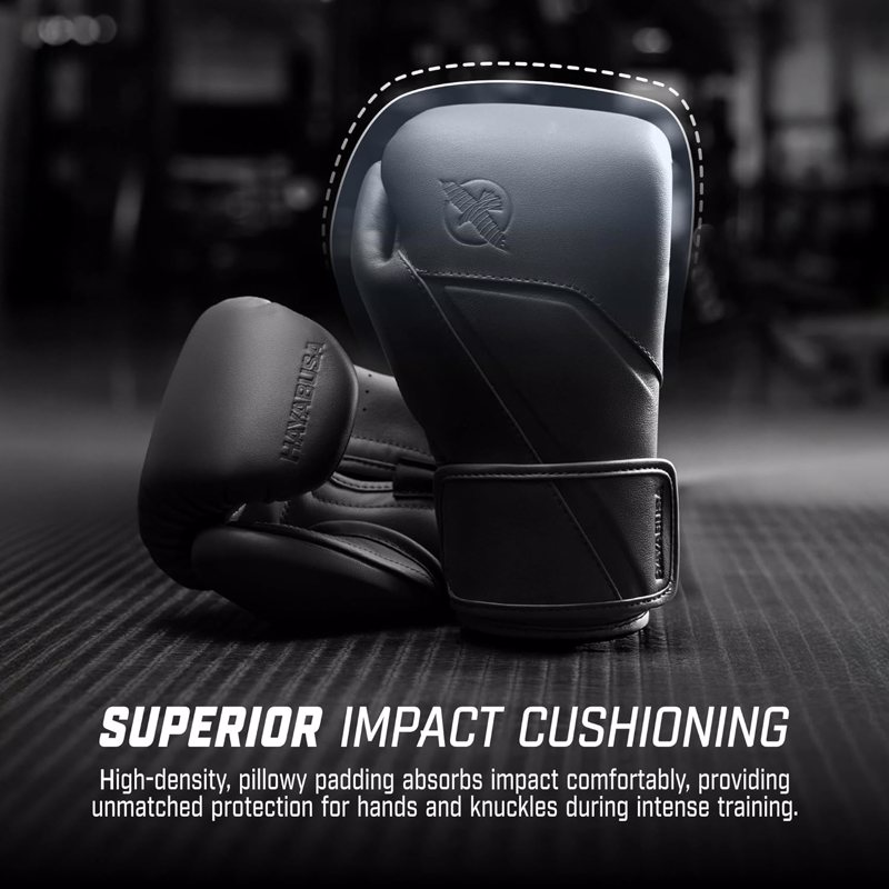 Hayabusa E1 Leather Boxing Gloves-onyx black