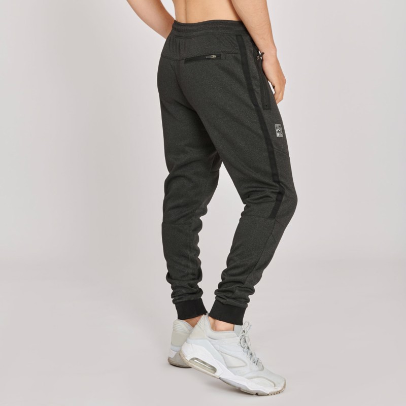 LEONE TROUSERS MELANGE - dark GREY