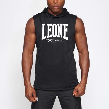 Leone LOGO hooded sleeveless sweatshirt-black