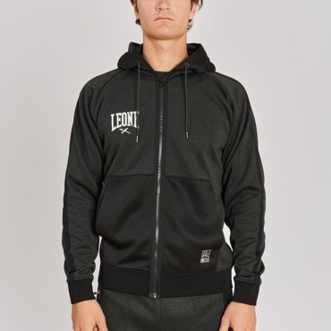 LEONE HOODED SWEATSHIRT MELANGE - dark GREY