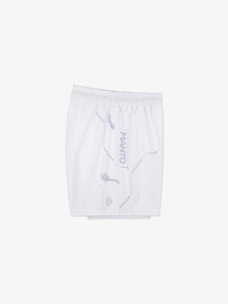 MANTO hybrid fightshorts shield -white