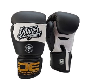 Danger Flag Boxing Gloves-Black/White