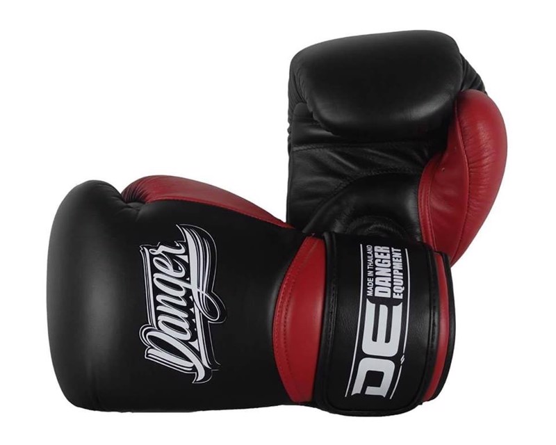 Danger Rocket Boxing Gloves-Black/REd