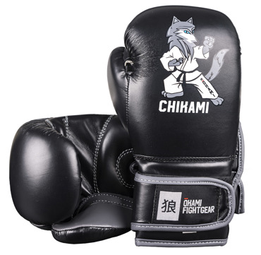 Okami chikami kids boxing gloves - black