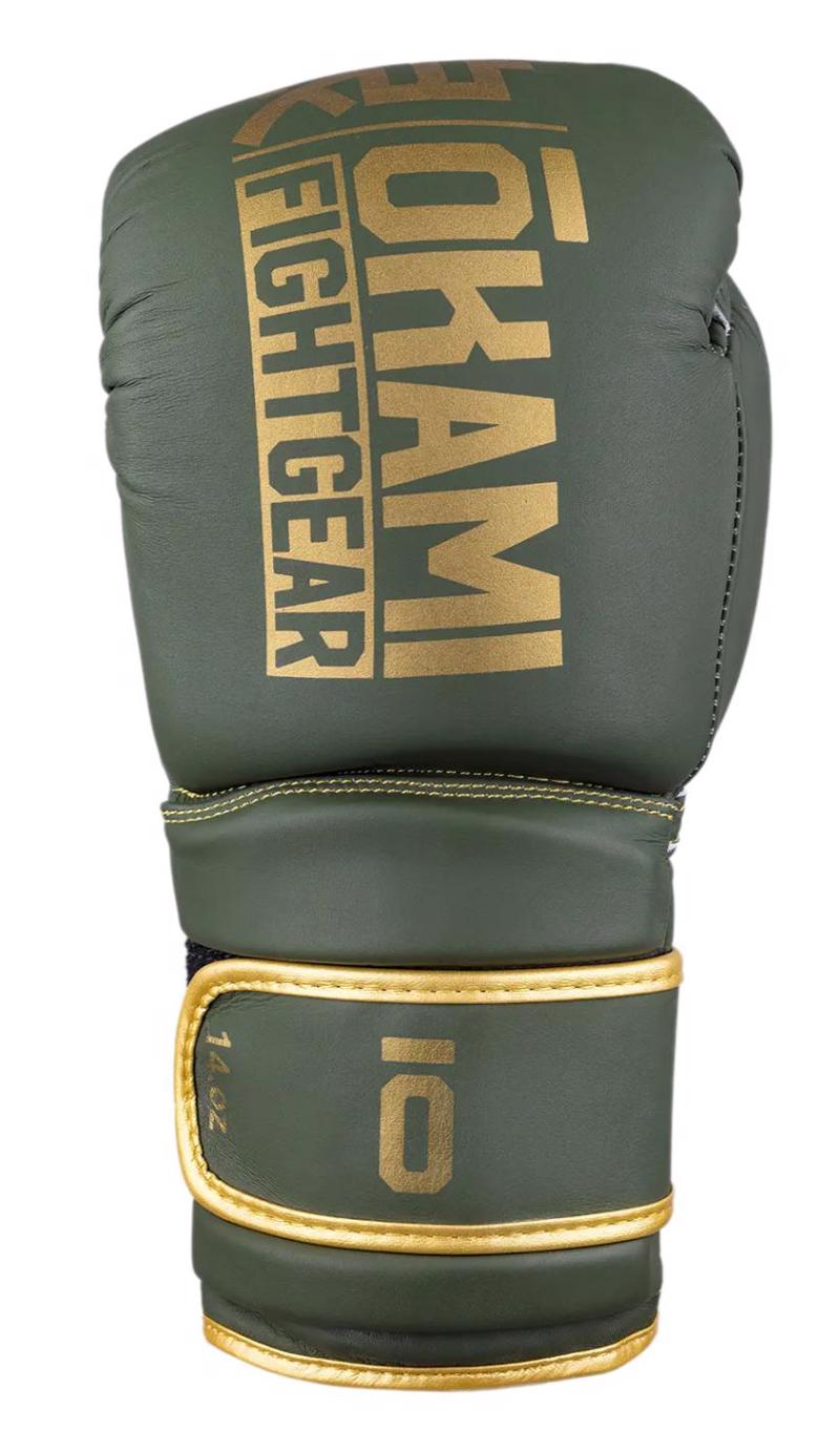 OKAMI competitor v2 BOXING GLOVES -olive/gold