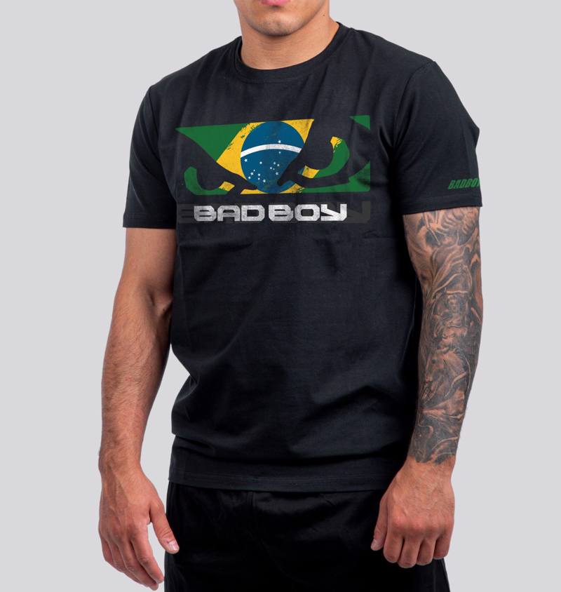BAD BOY brazilian flag t-shirt - black