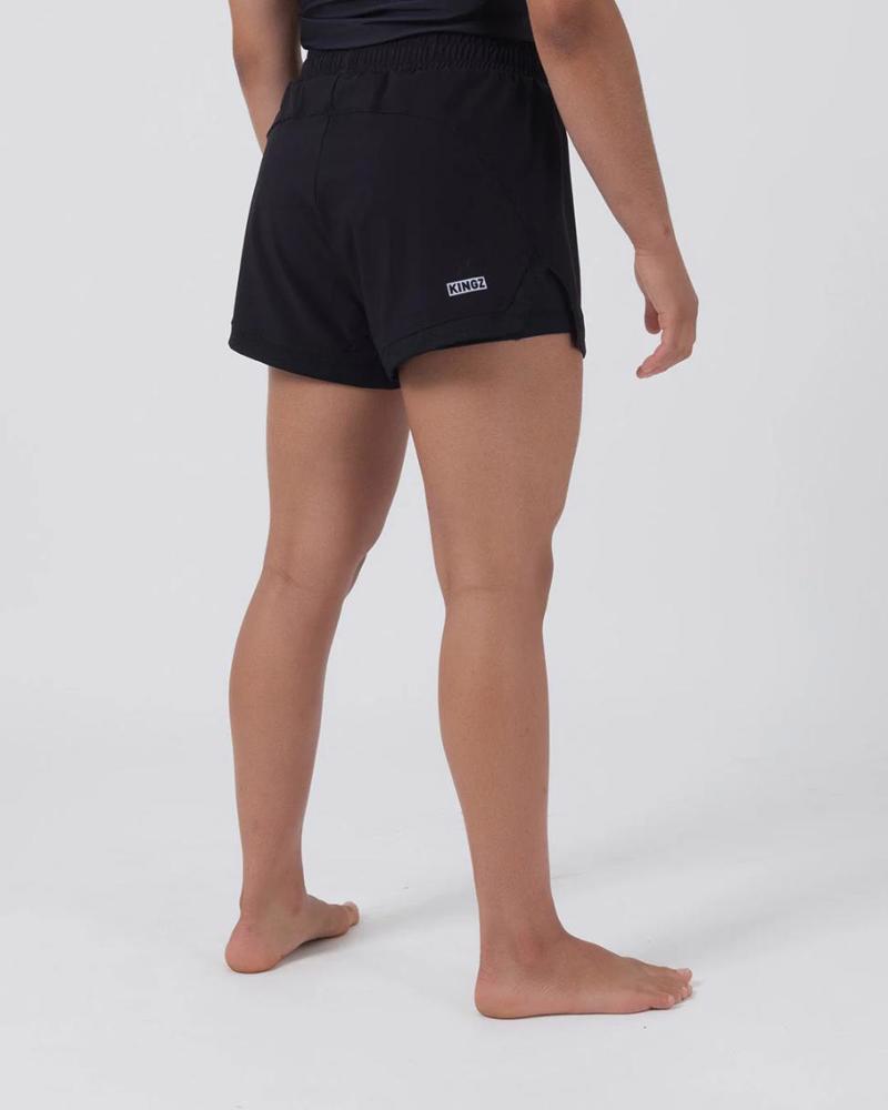 Kingz HYBRID GNAIKEIO grappling shorts -black